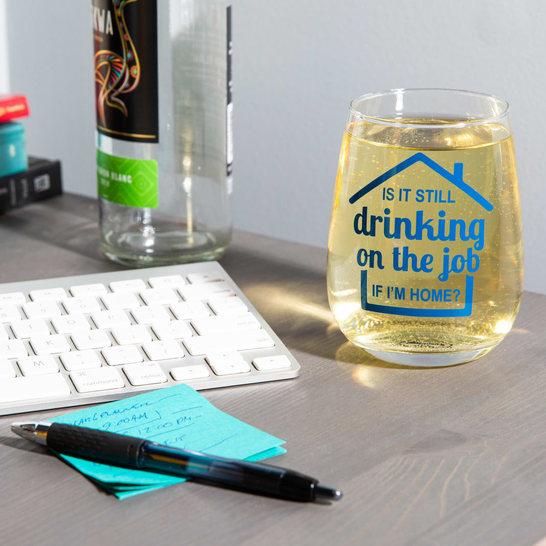 Drinking on Job Wine Glass