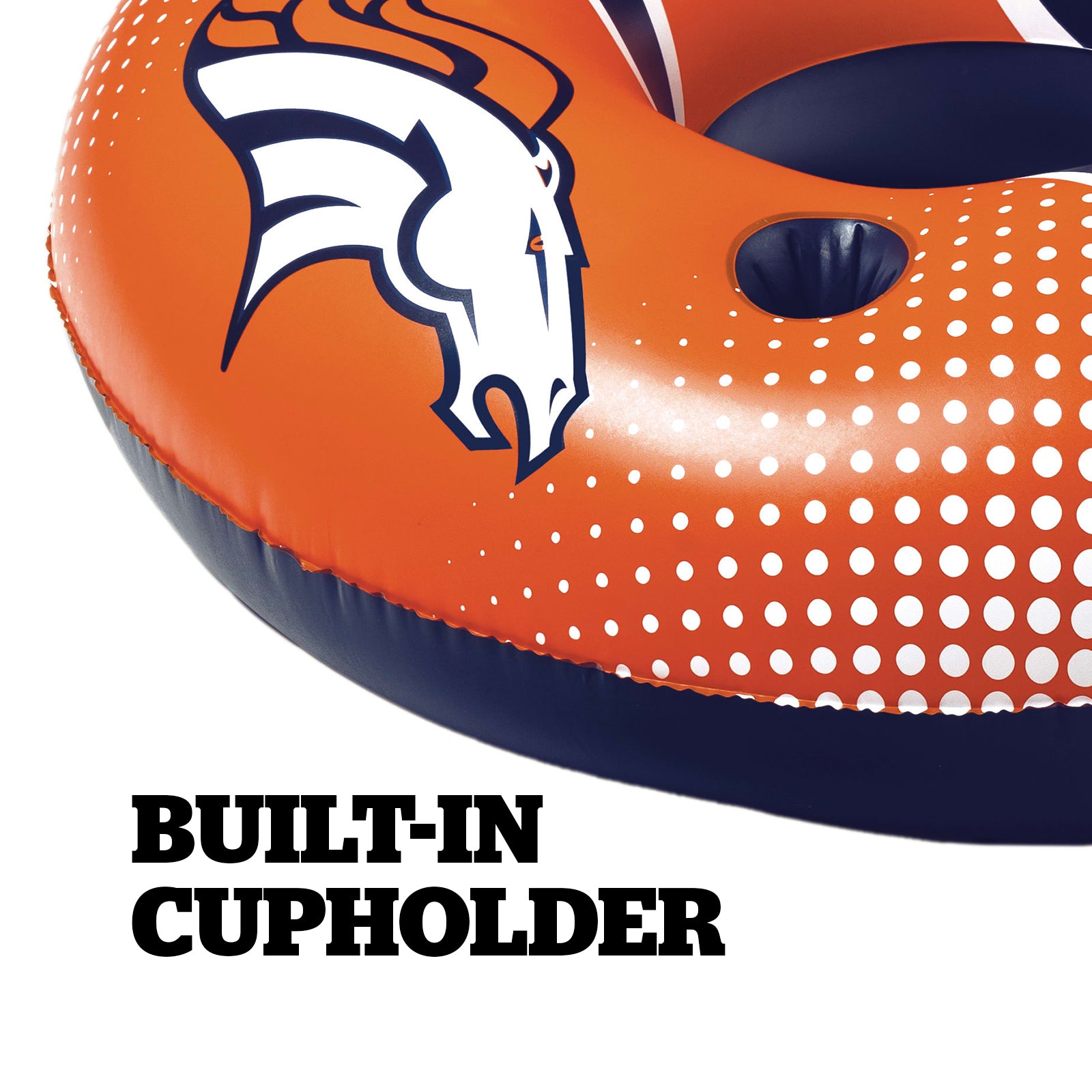 Denver Broncos 42 in Pool Float with cupholder and backrest
