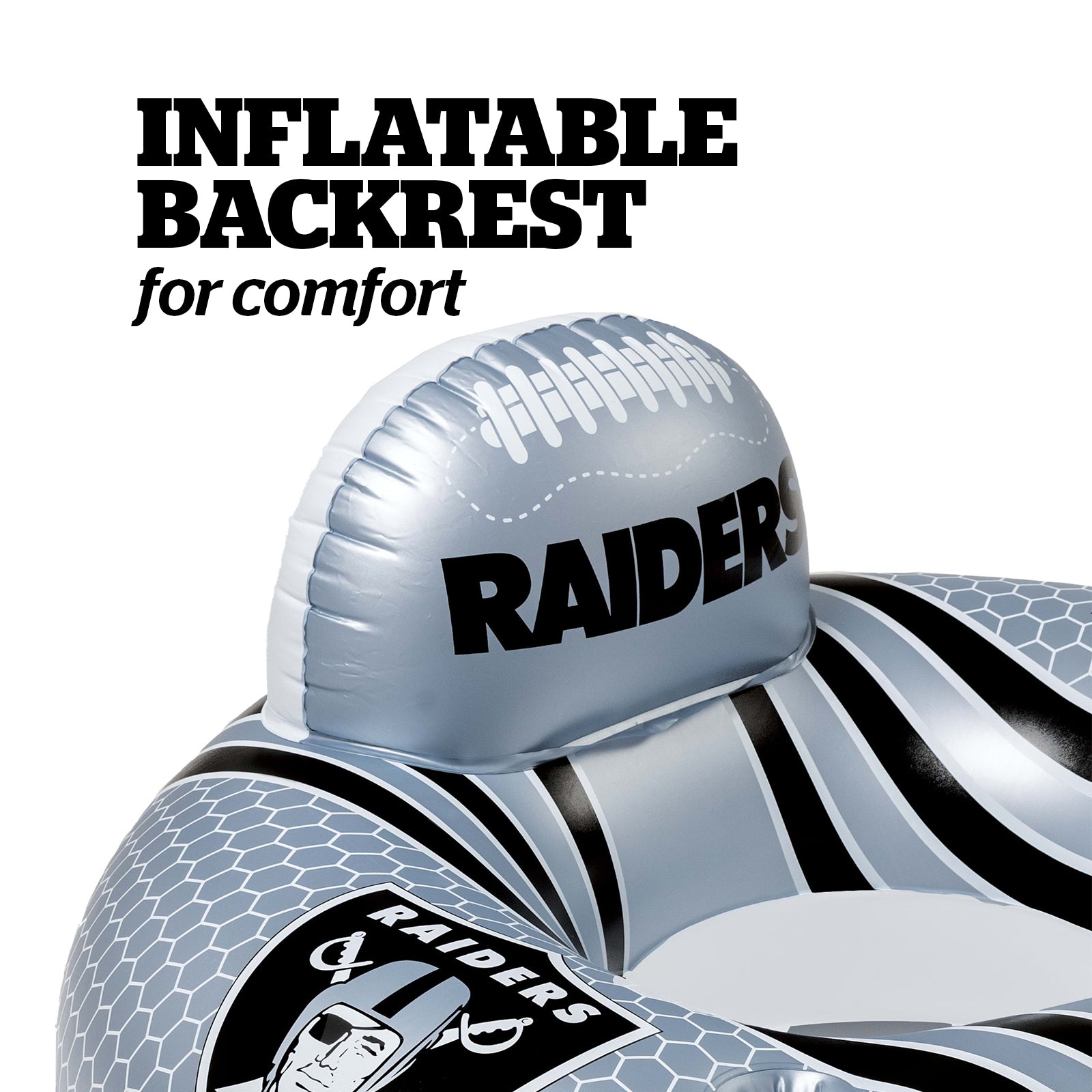 Las Vegas Raiders 42 in Pool Float with cupholder and backrest