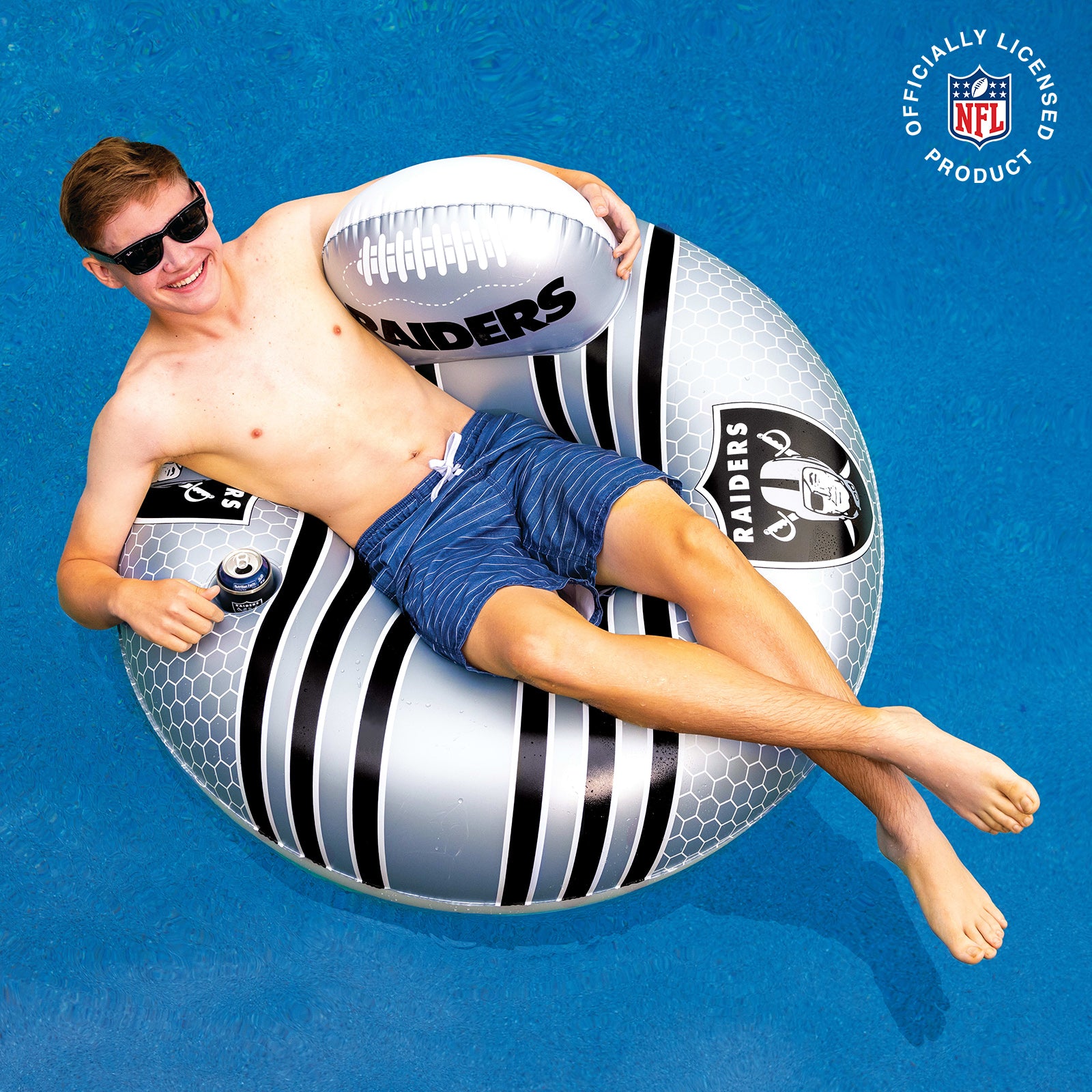Las Vegas Raiders 42 in Pool Float with cupholder and backrest