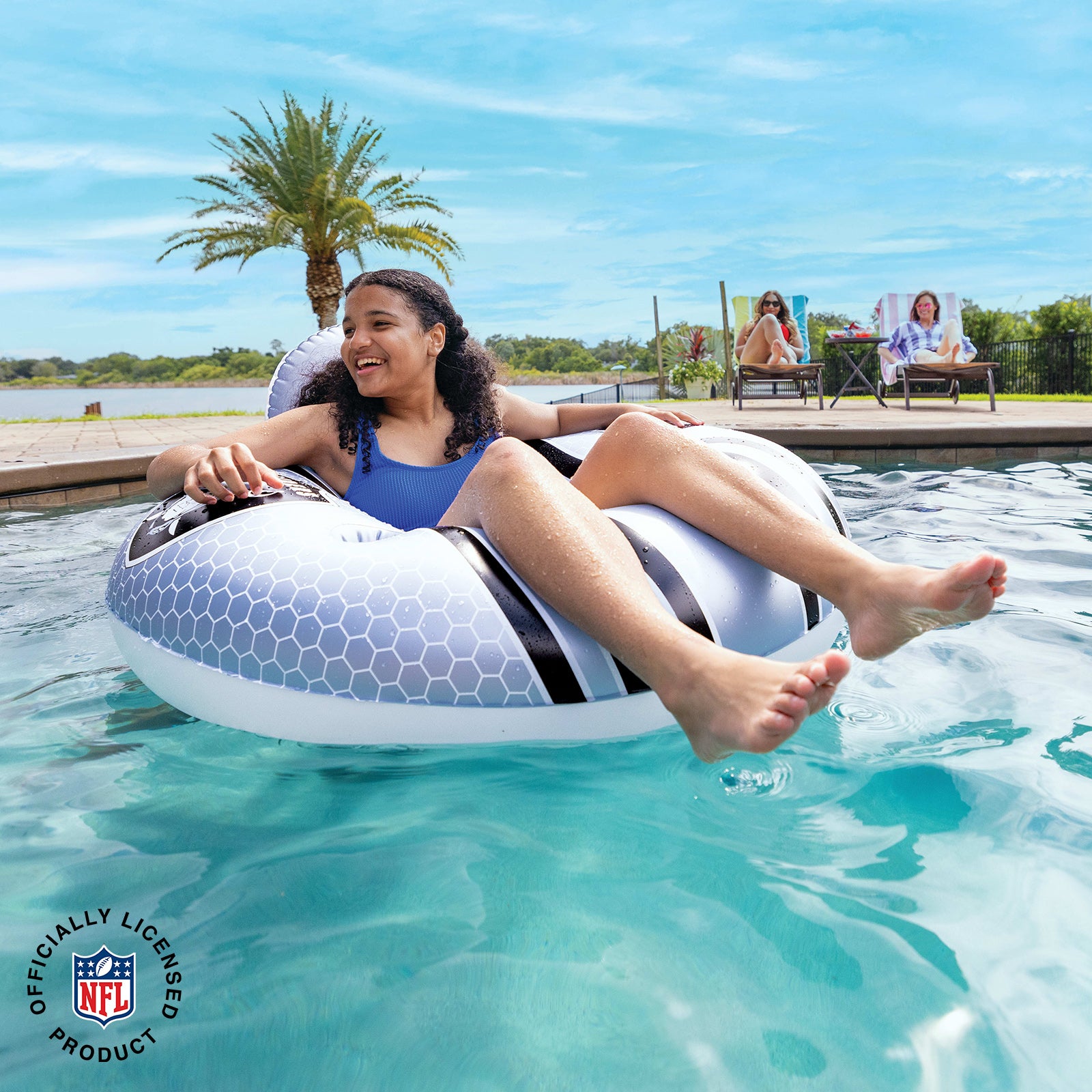 Las Vegas Raiders 42 in Pool Float with cupholder and backrest