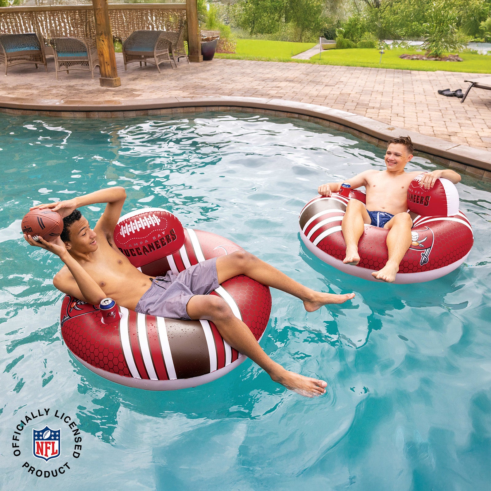 Tampa Bay Buccaneers 42 in Pool Float with cupholder and backrest