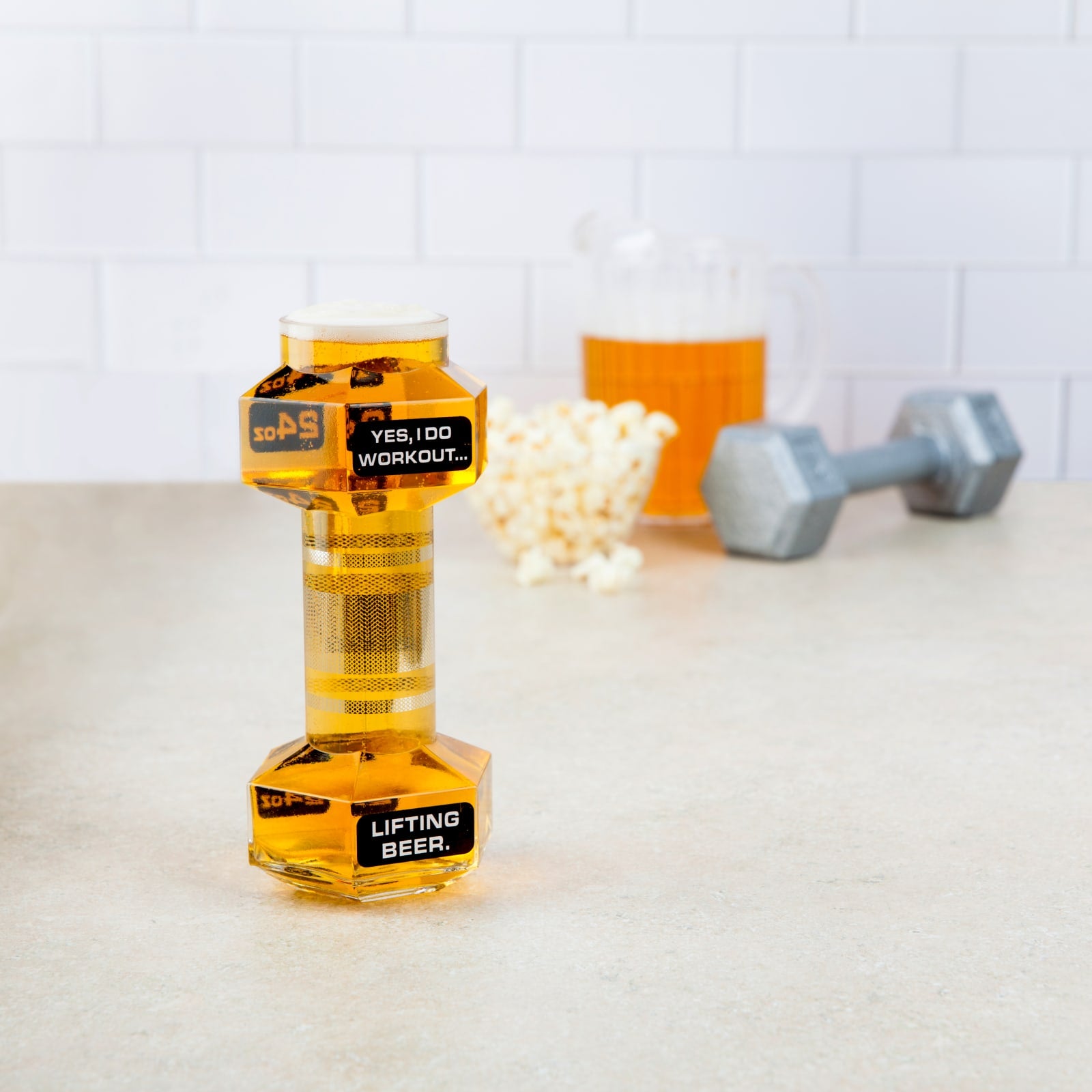 The Dumbbell Beer Glass