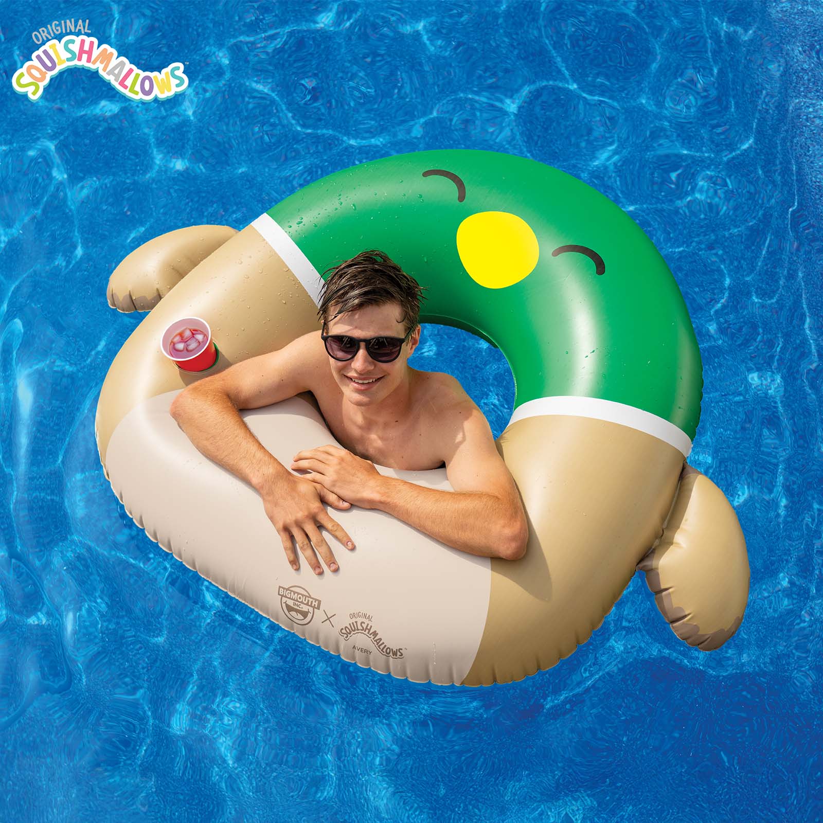 Squishmallows Avery the Duck 42 inch pool float with cupholder