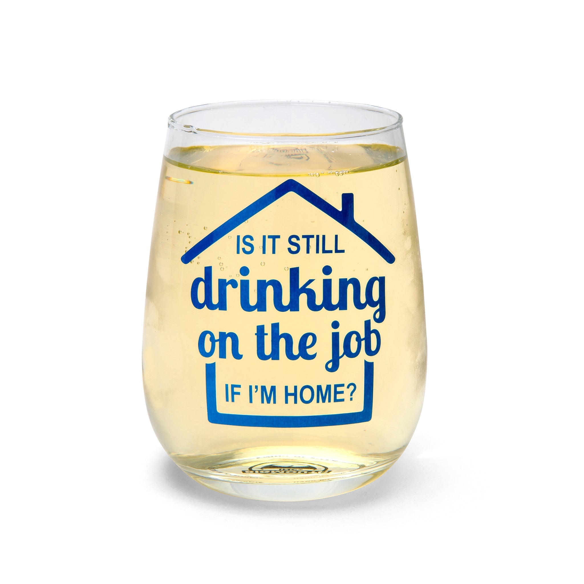 Drinking on Job Wine Glass