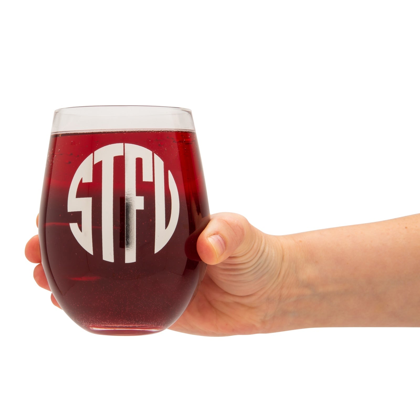 "What the....." Monogrammed Wine Glasses