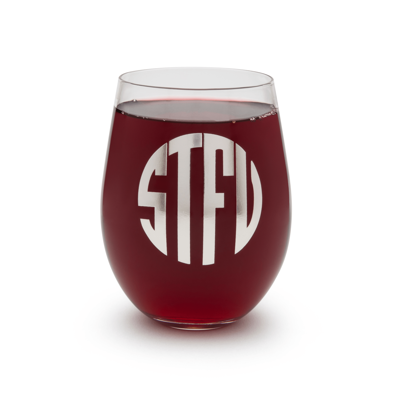 "What the....." Monogrammed Wine Glasses