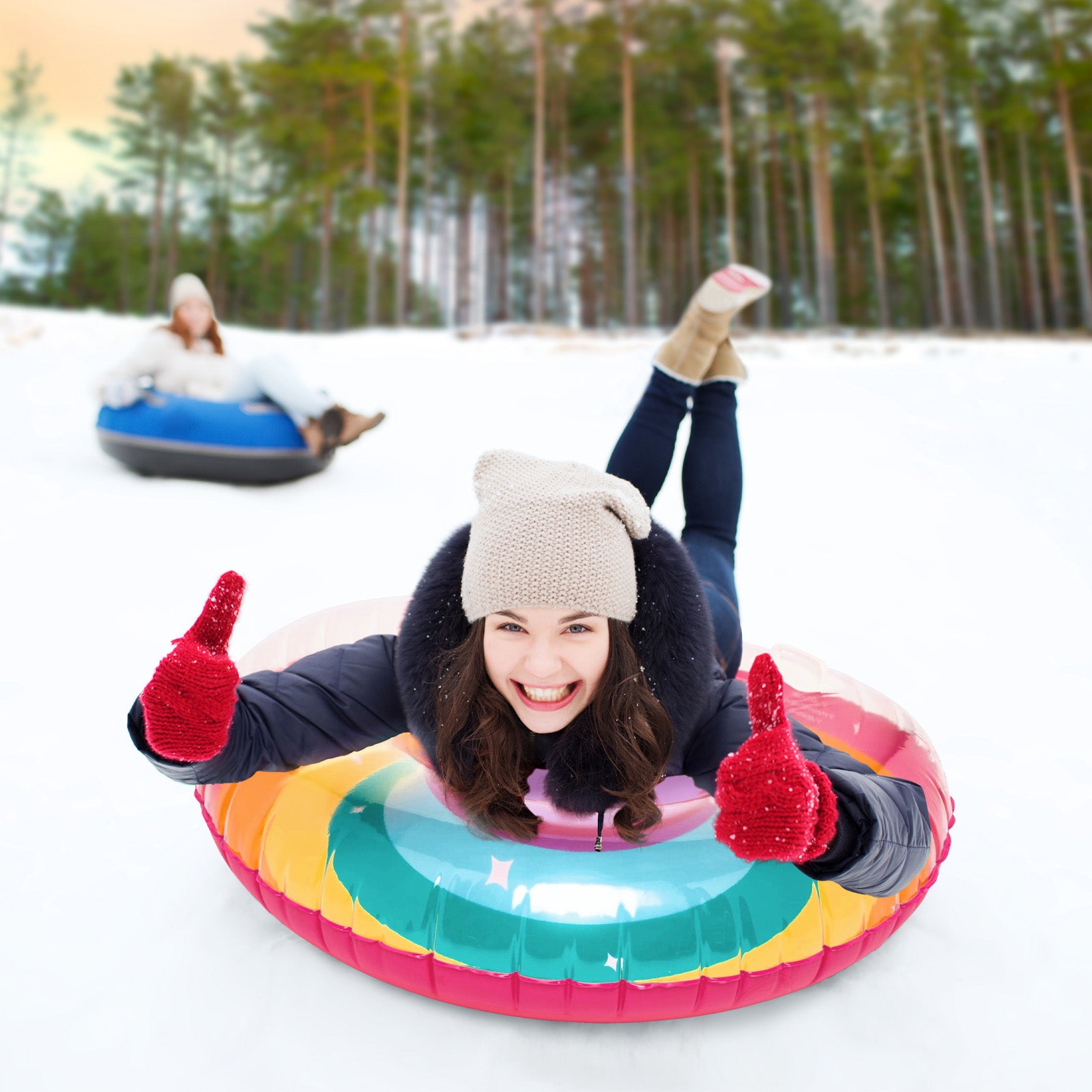 Round Magical Rainbow Snow Tube