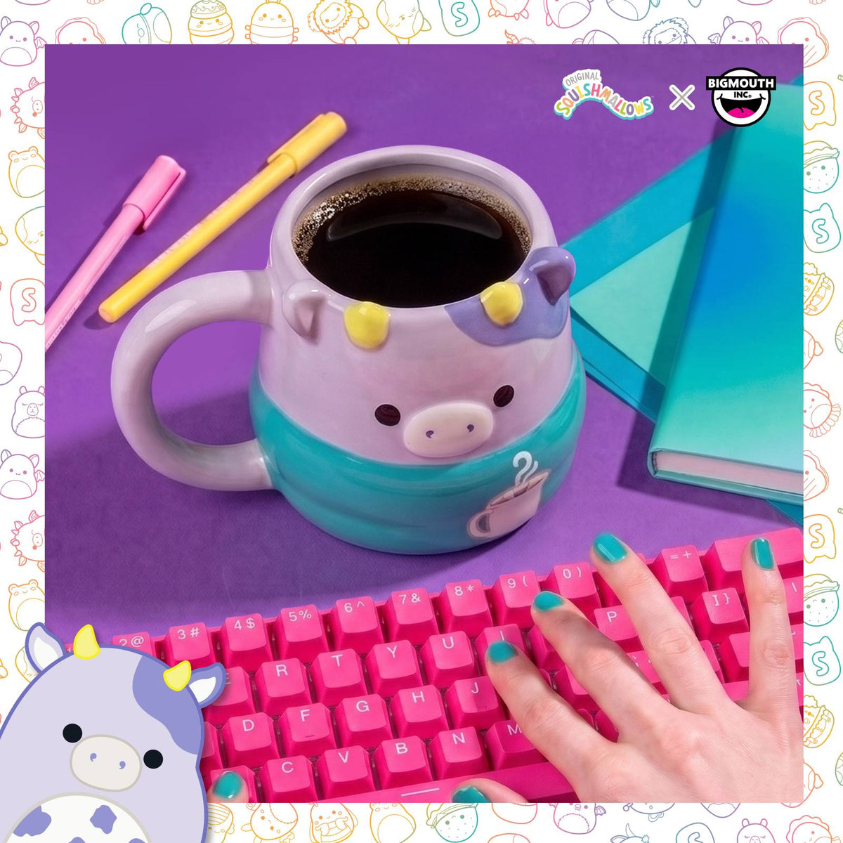 Bubba the Cow Squishmallows Desktop Mug – More Than Just Cocoa! ☕✏️