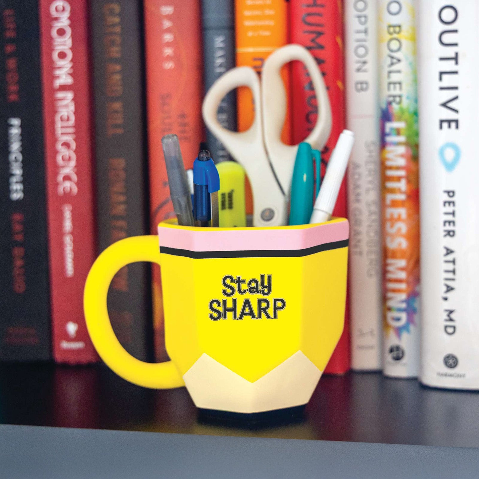 "Stay Sharp, Sip Smarter – The Mug That Means Business! ✏️☕"