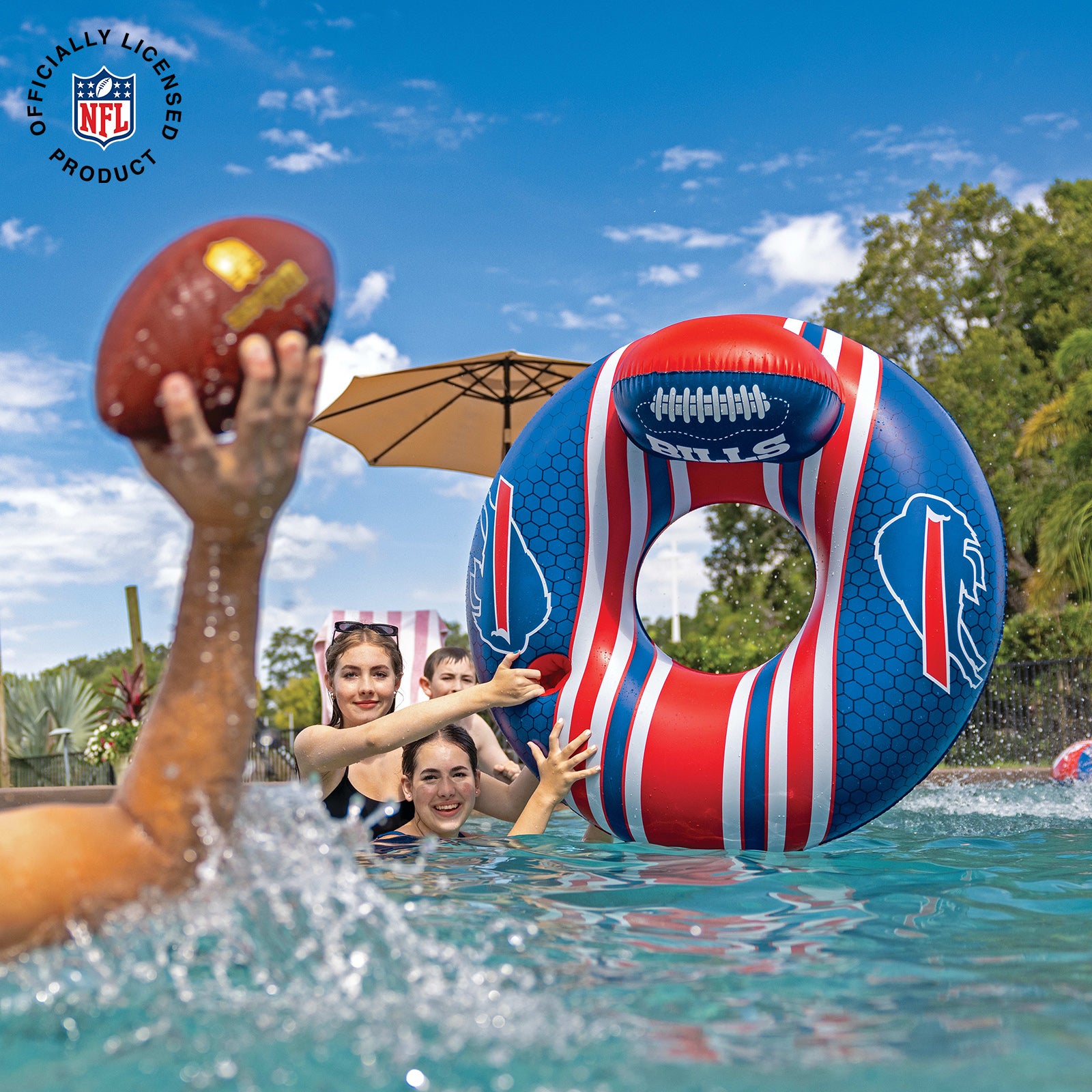 Buffalo Bills 42 in Pool Float with cupholder and backrest