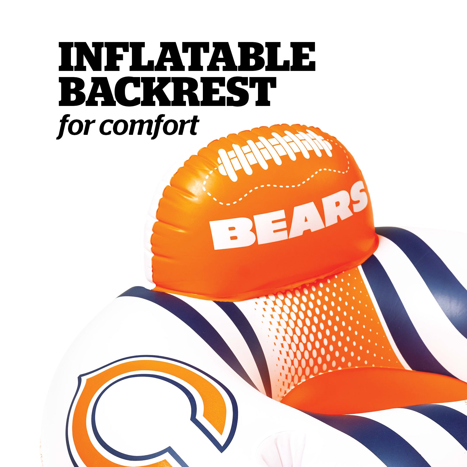 Chicago Bears 42 in Pool Float with cupholder and backrest