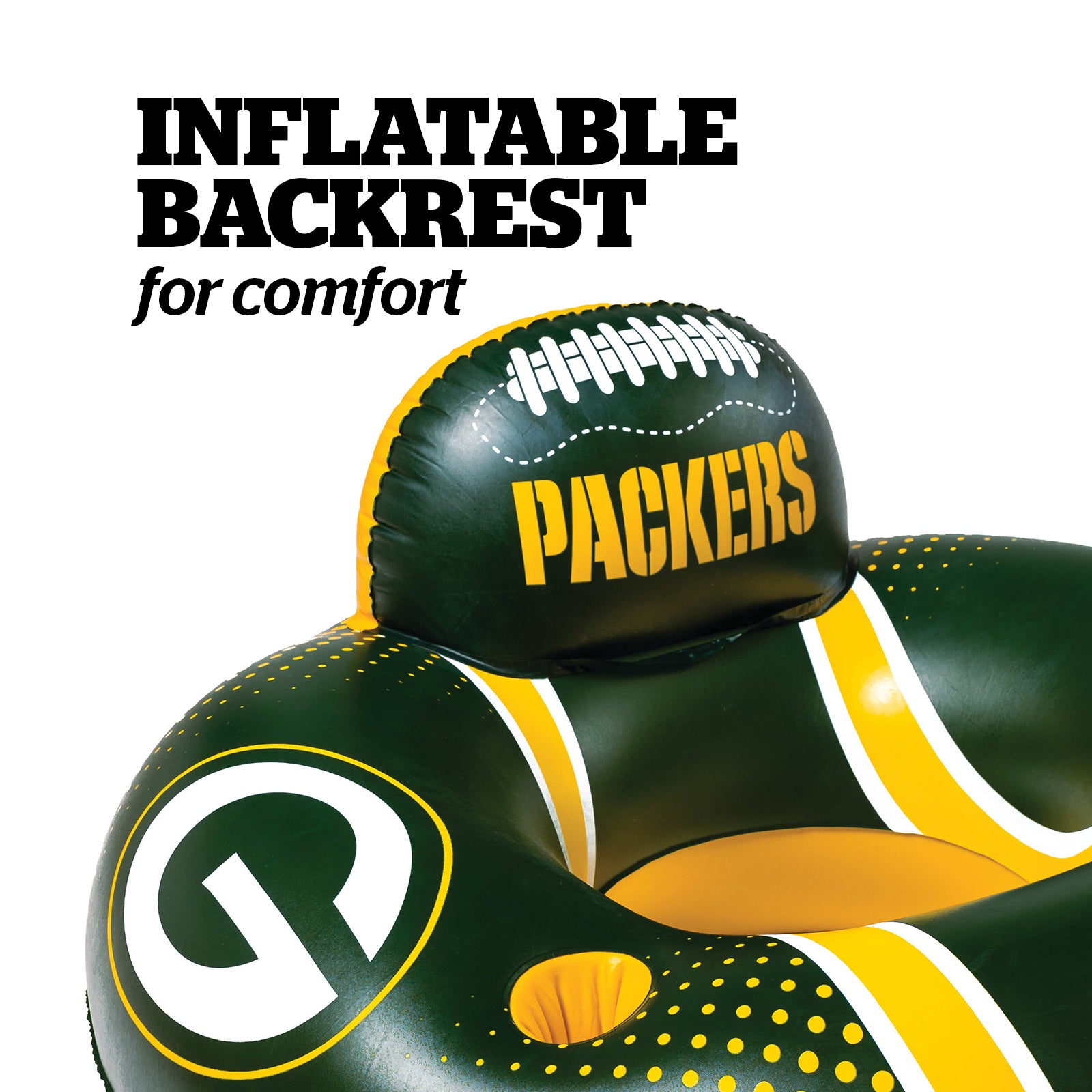 Green Bay Packers 42 in Pool Float with cupholder and backrest