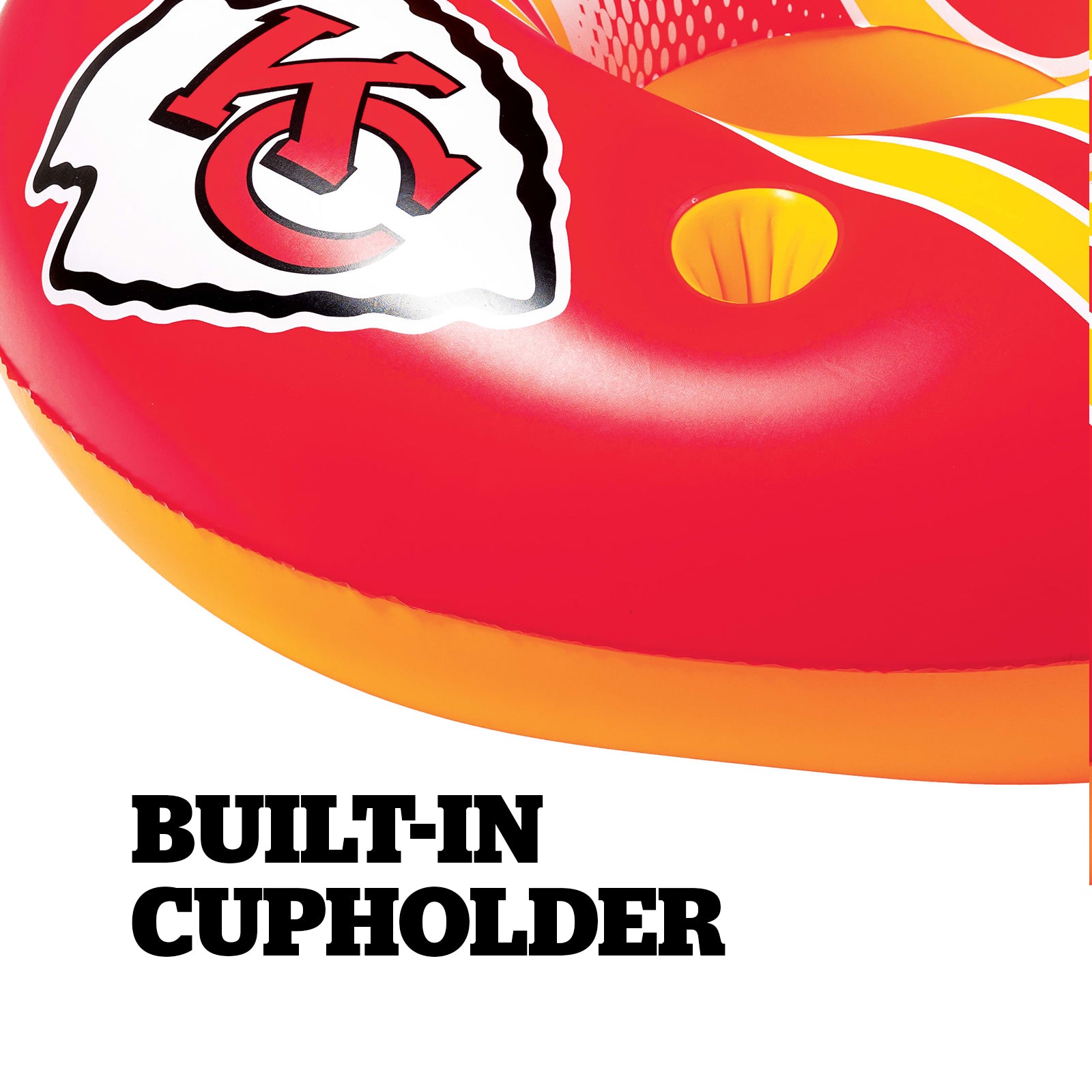 Kansas City Chiefs 42 in Pool Float with cupholder and backrest