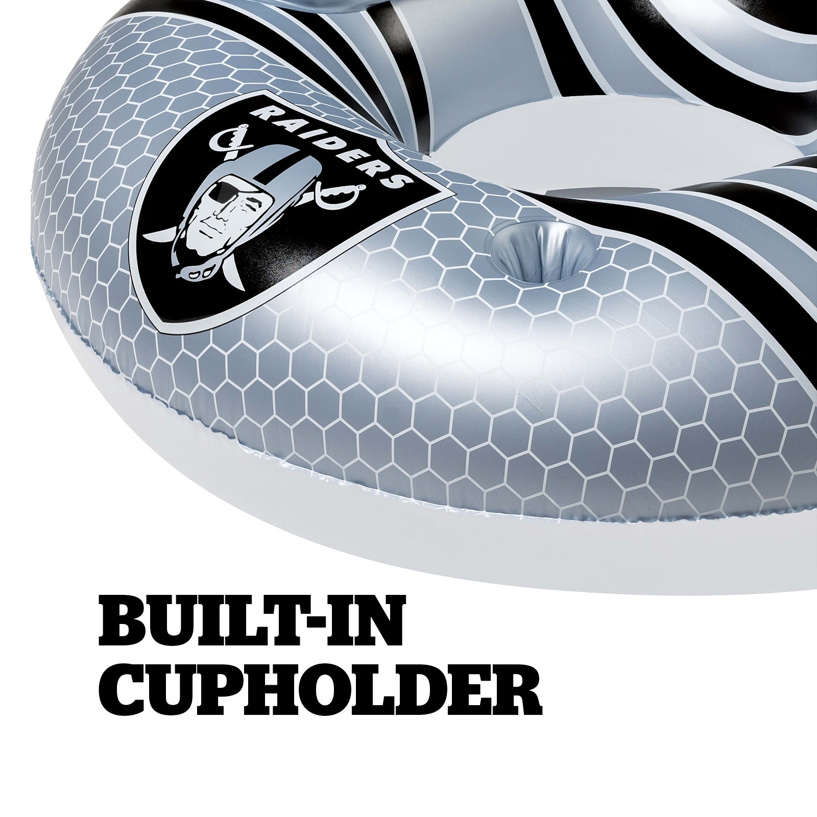 Las Vegas Raiders 42 in Pool Float with cupholder and backrest