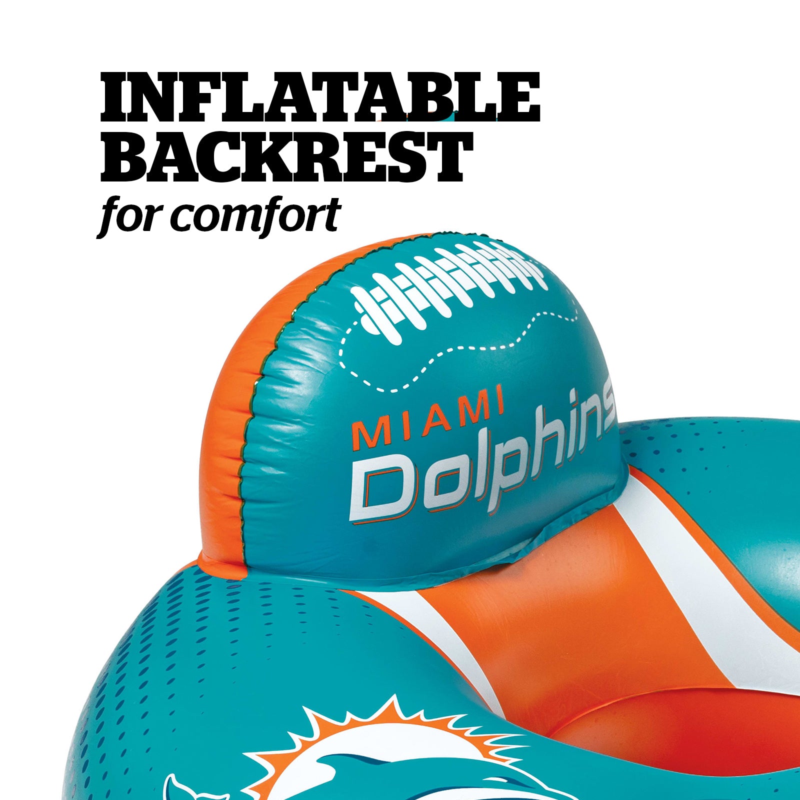 Miami Dolphins 42 in Pool Float with cupholer and backrest
