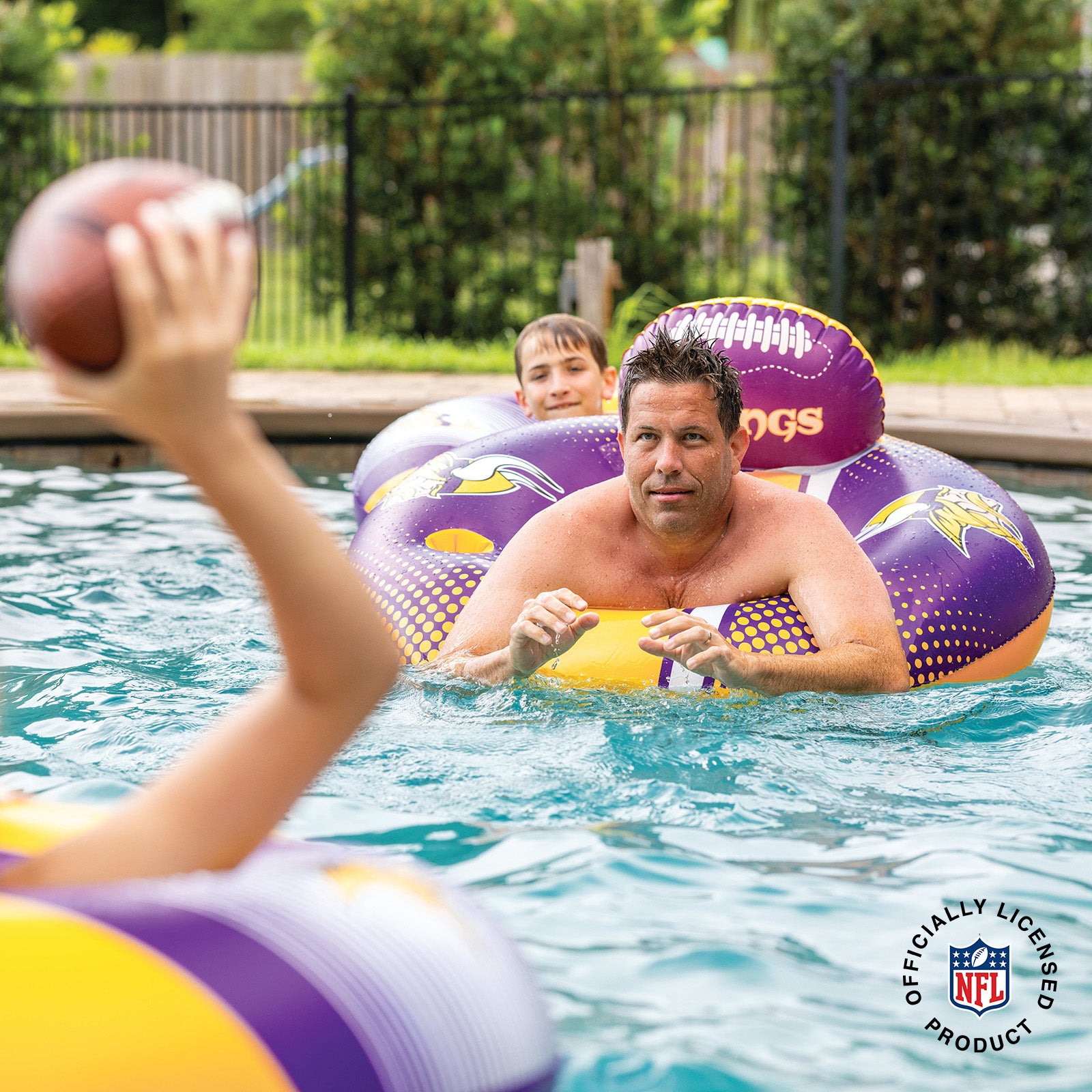 Minnesota Vikings 42 in Pool Float with cupholder and backrest