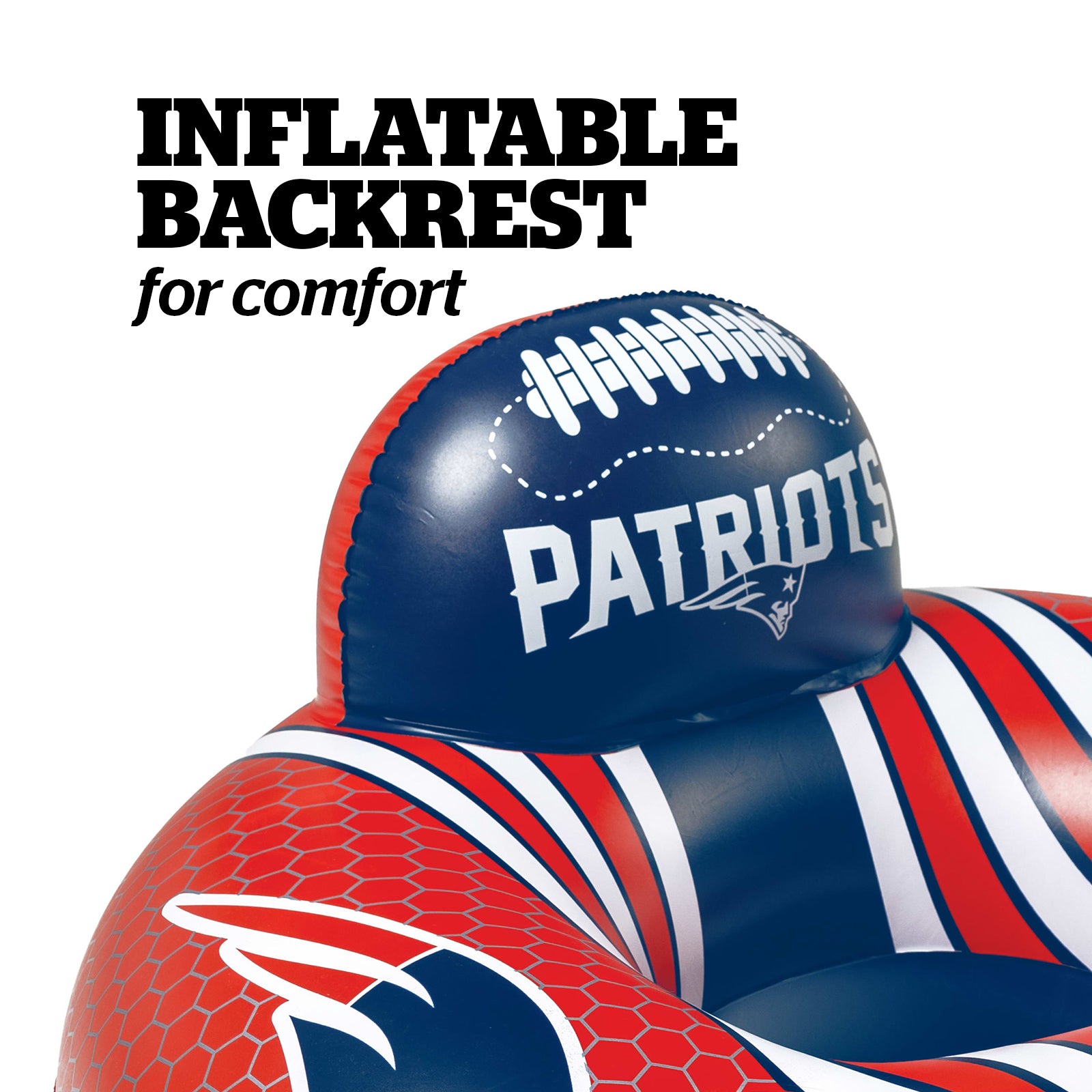 New England Patriots 42 in Pool Float with cupholder and backrest