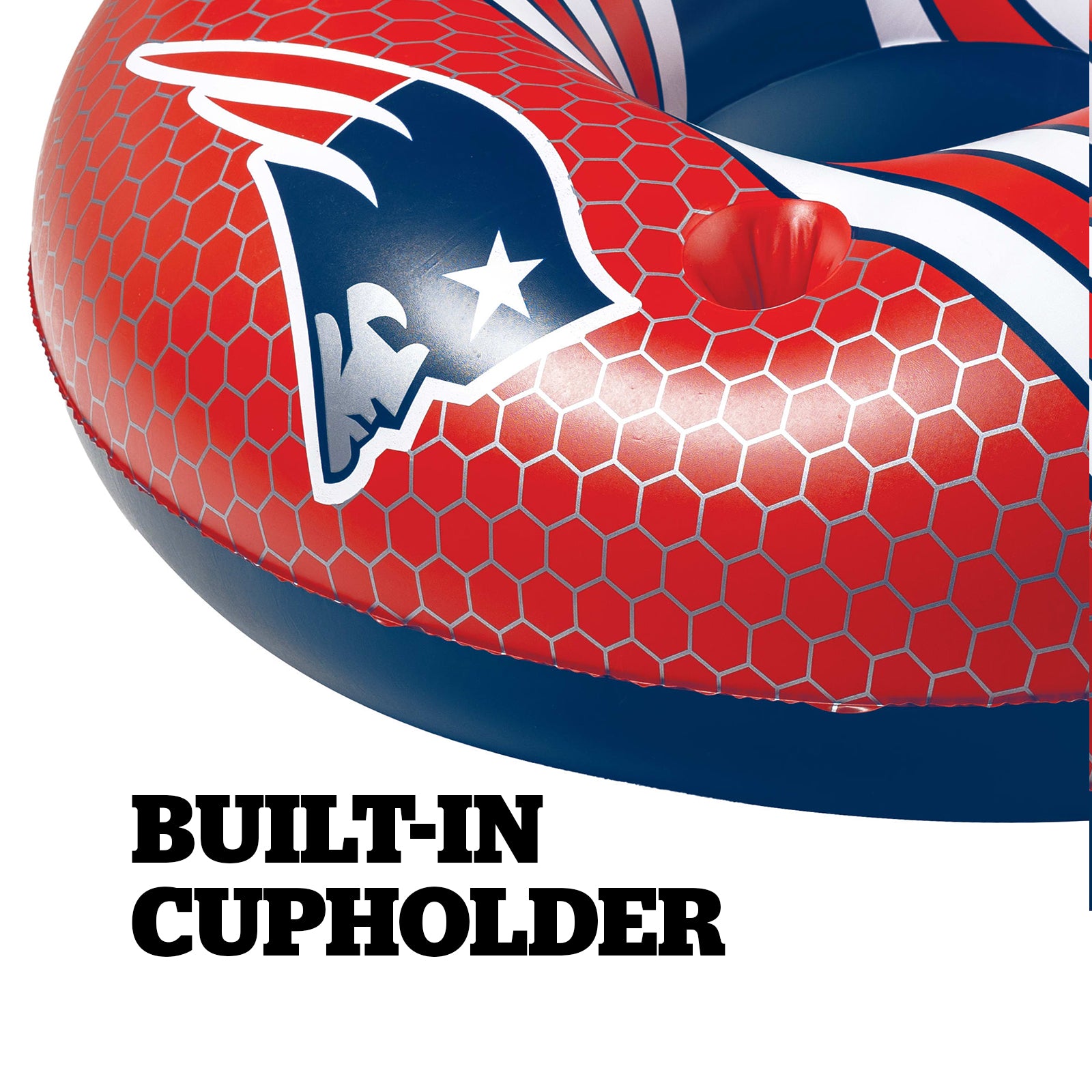 New England Patriots 42 in Pool Float with cupholder and backrest