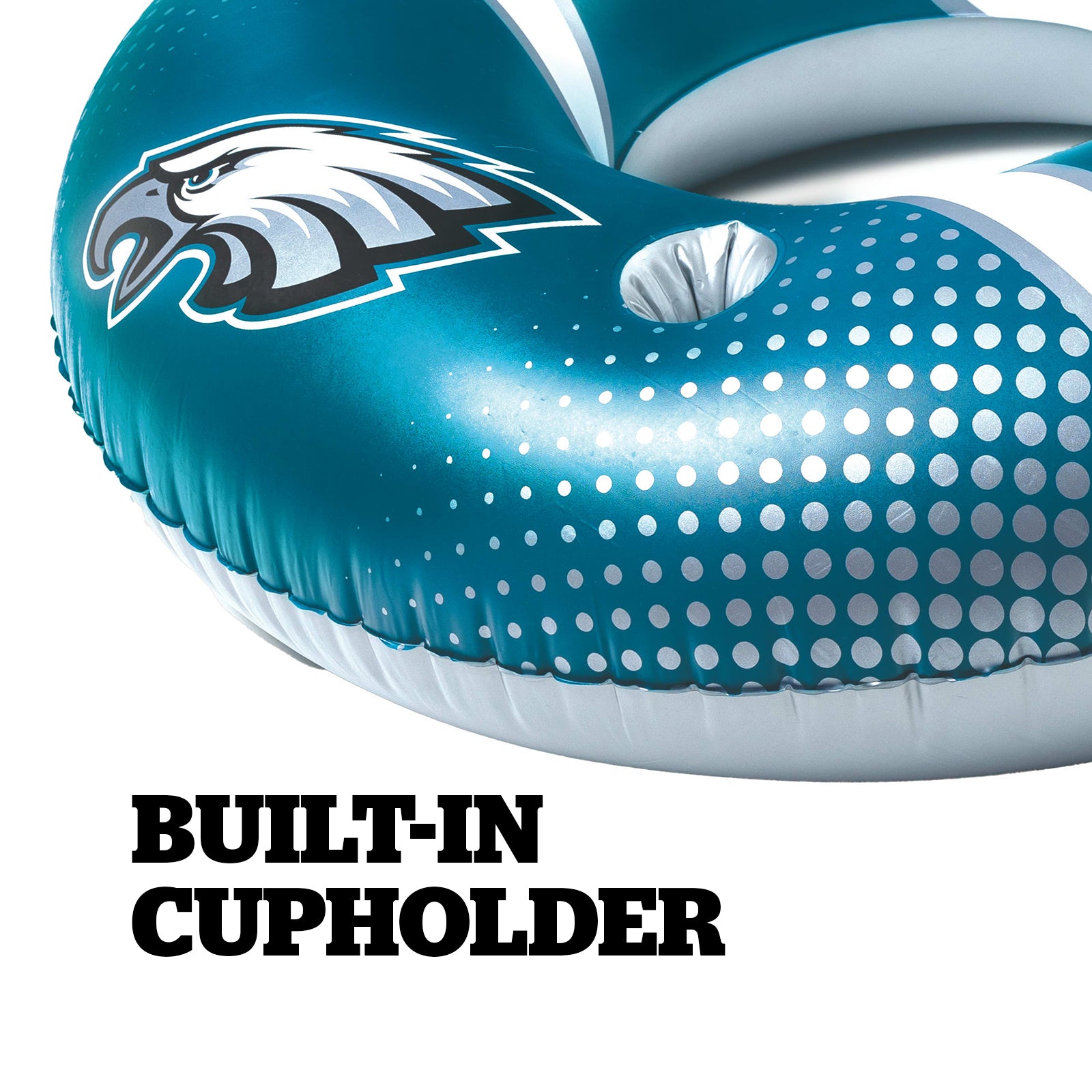 Philadelphia Eagles 42 in Pool Float with cupholder and backrest