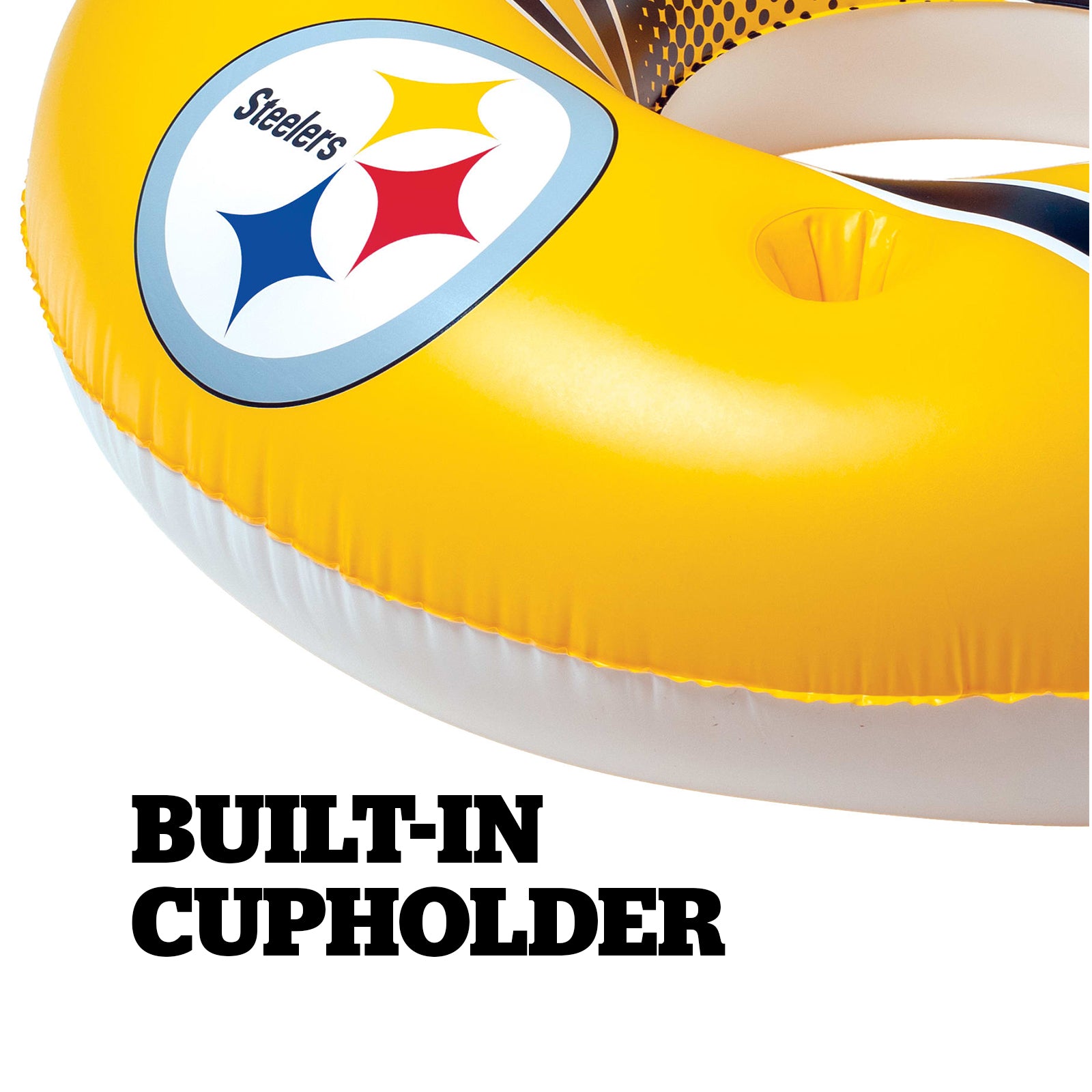 Pittsburgh Steelers 42 in Pool Float with cupholder and backrest