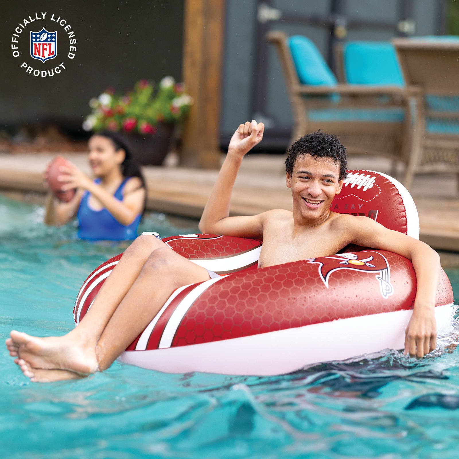 Tampa Bay Buccaneers 42 in Pool Float with cupholder and backrest