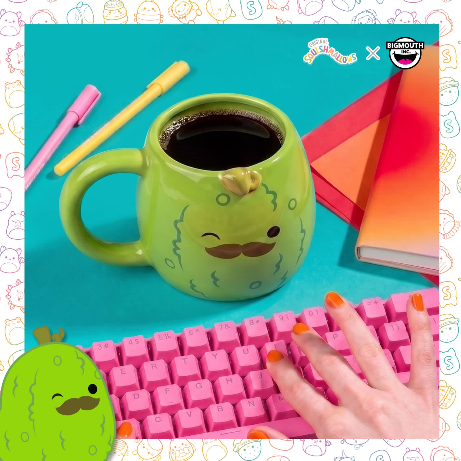 Charles the Pickle Squishmallows Desktop Mug – More Than Just Cocoa! ☕✏️