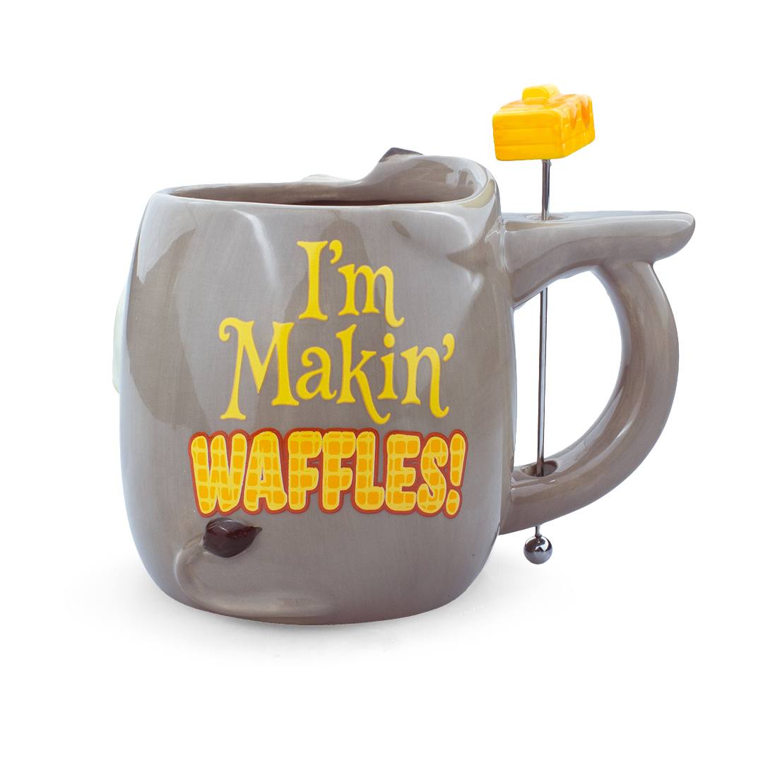 Shrek Donkey "I'm Making Waffles" 16 oz Ceramic Mug with Stir Stick