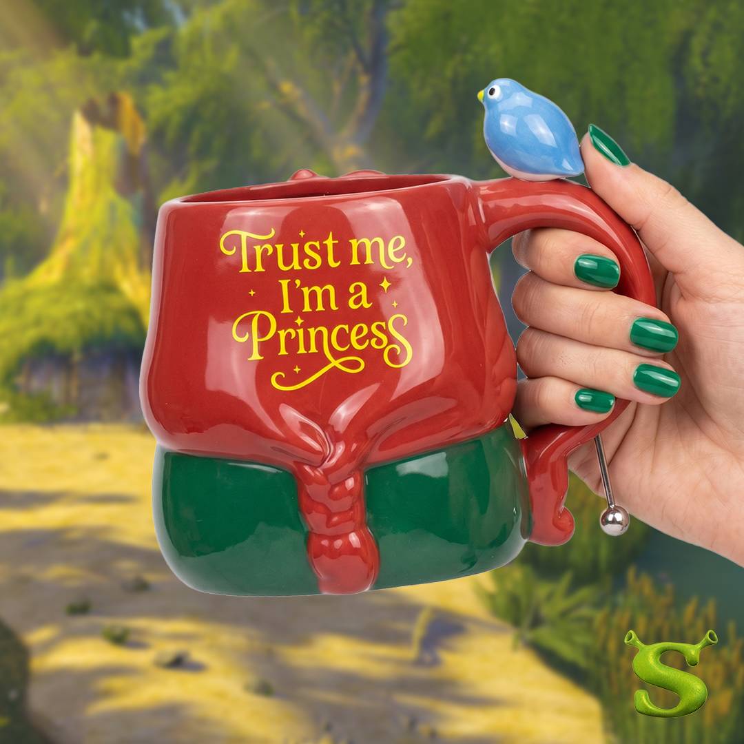 Shrek Fiona "Trust Me, I'm a Princess" 16 oz Ceramic Mug with Stir Stick