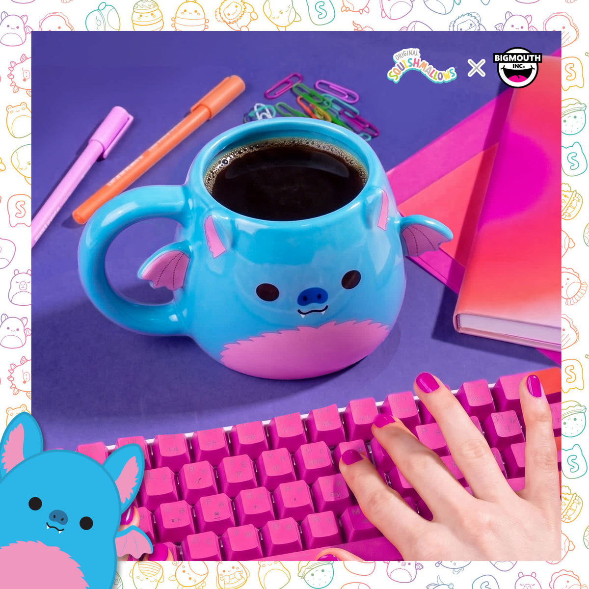 Squishmallows Boyle the Bat Mug