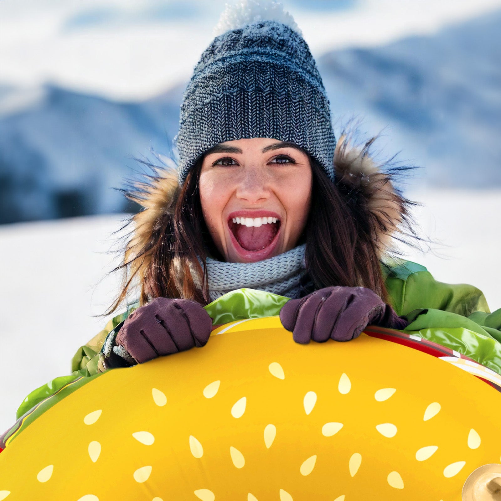 Cheeseburger Snow Tube