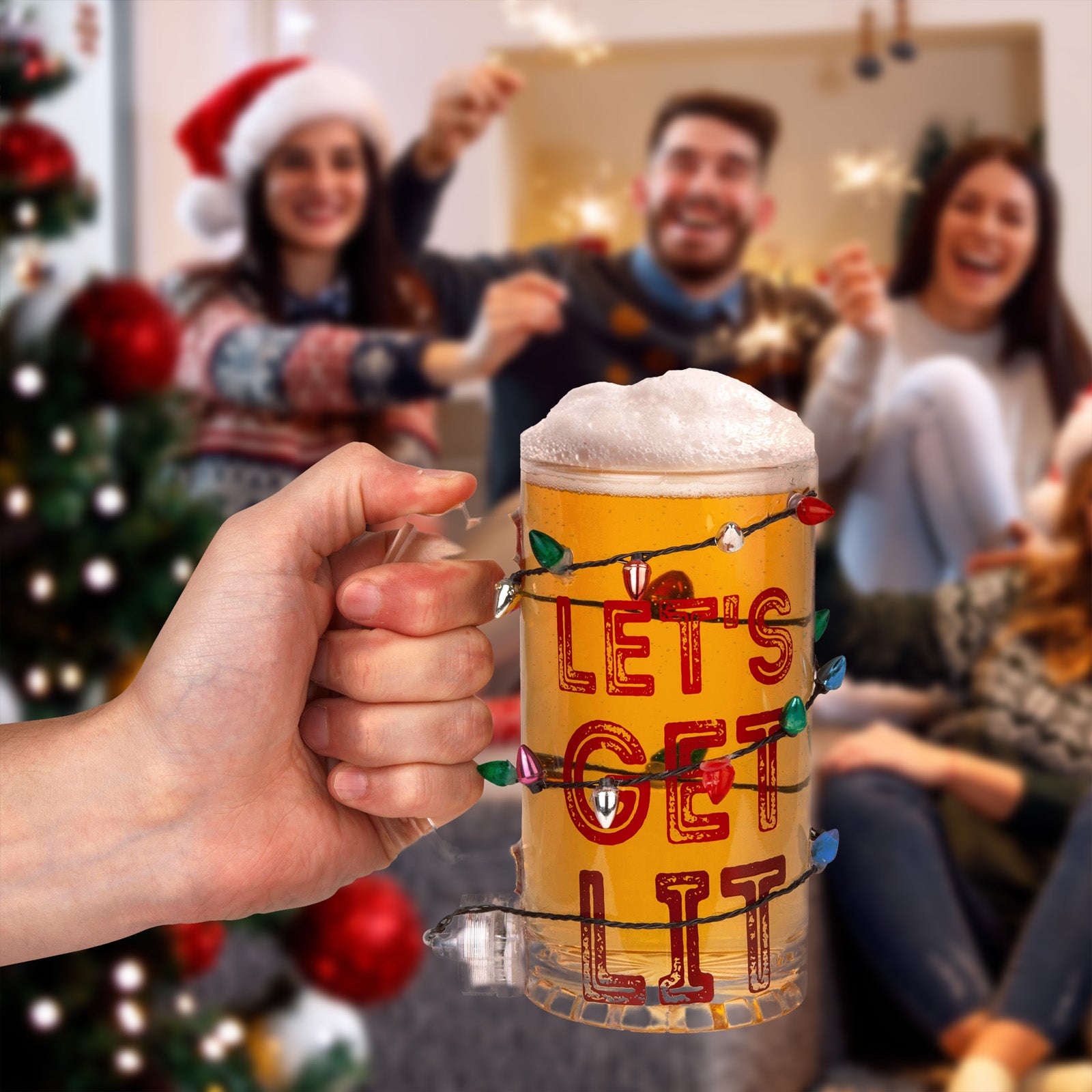 The Get Lit LED Holiday Beer Glass