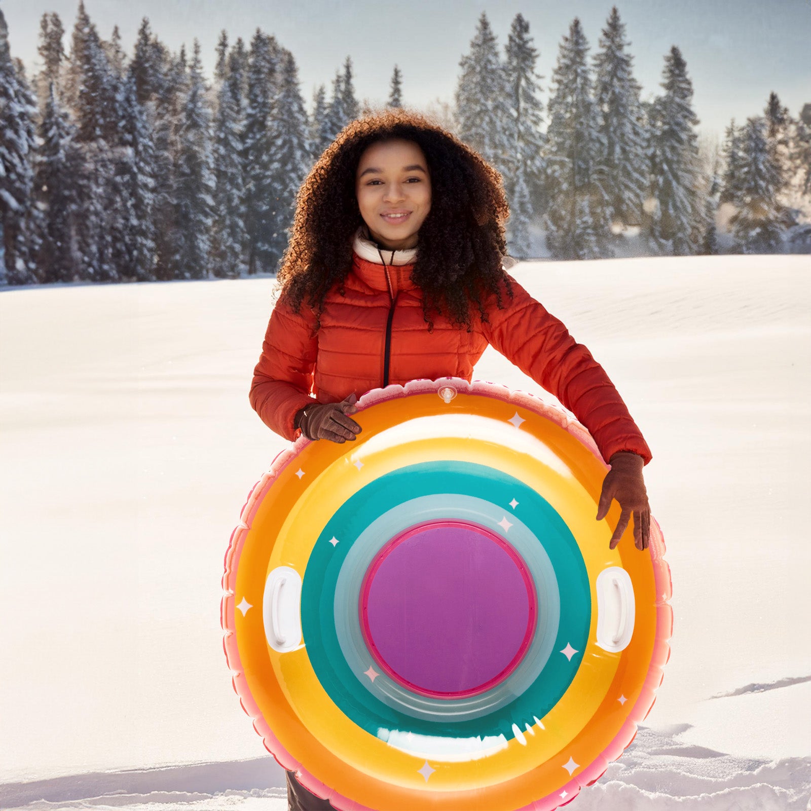 Round Magical Rainbow Snow Tube