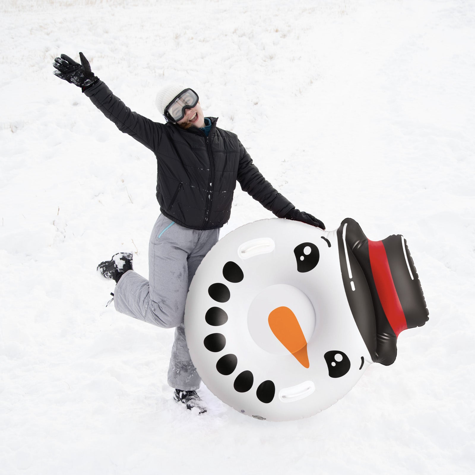 Round Snowman Face Snow Tube