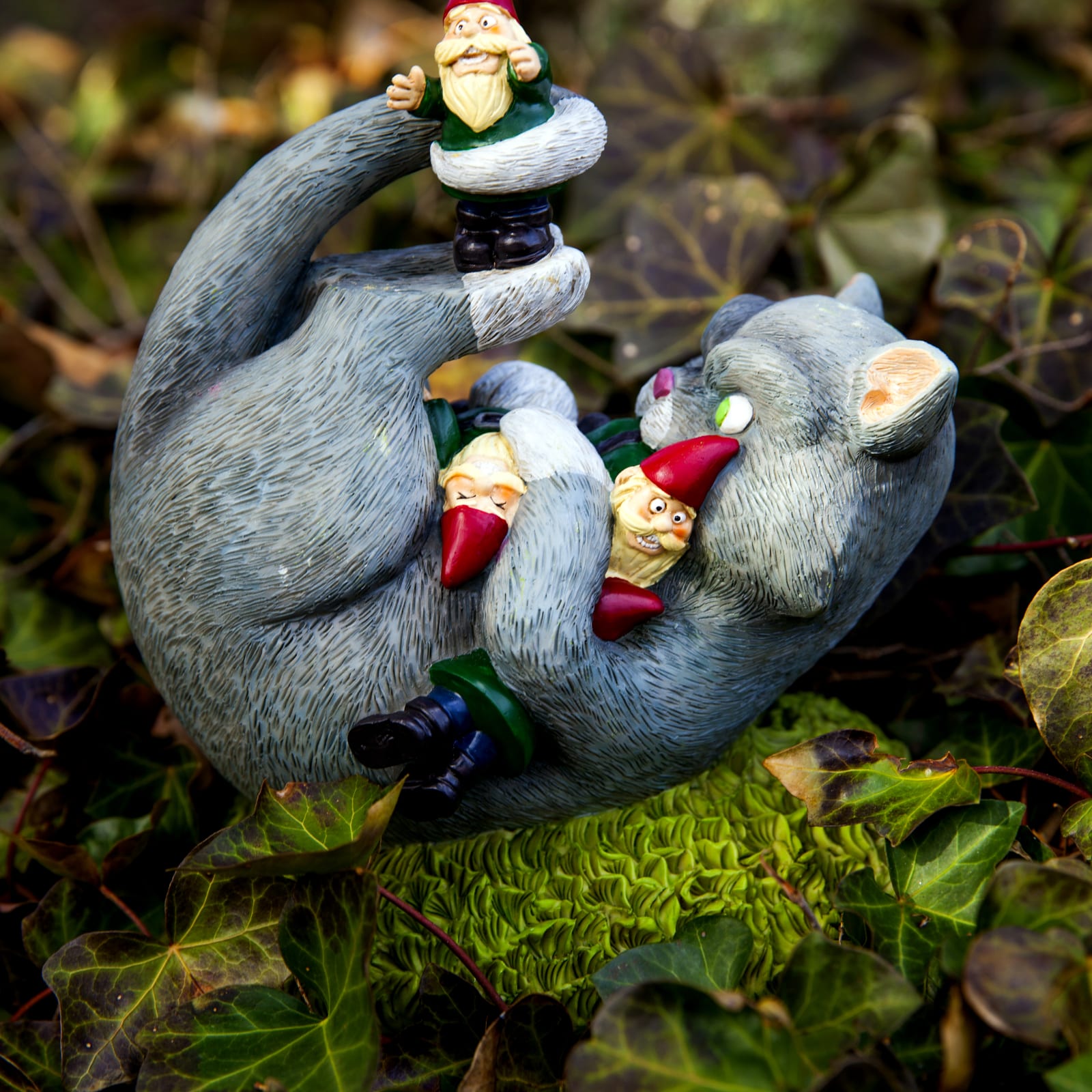 The Cat Attack Garden Gnome