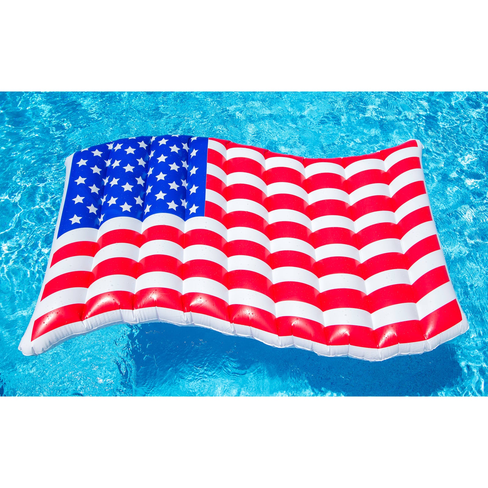 BigMouth Inc. Giant Waving American Flag Pool Float, Red, White
