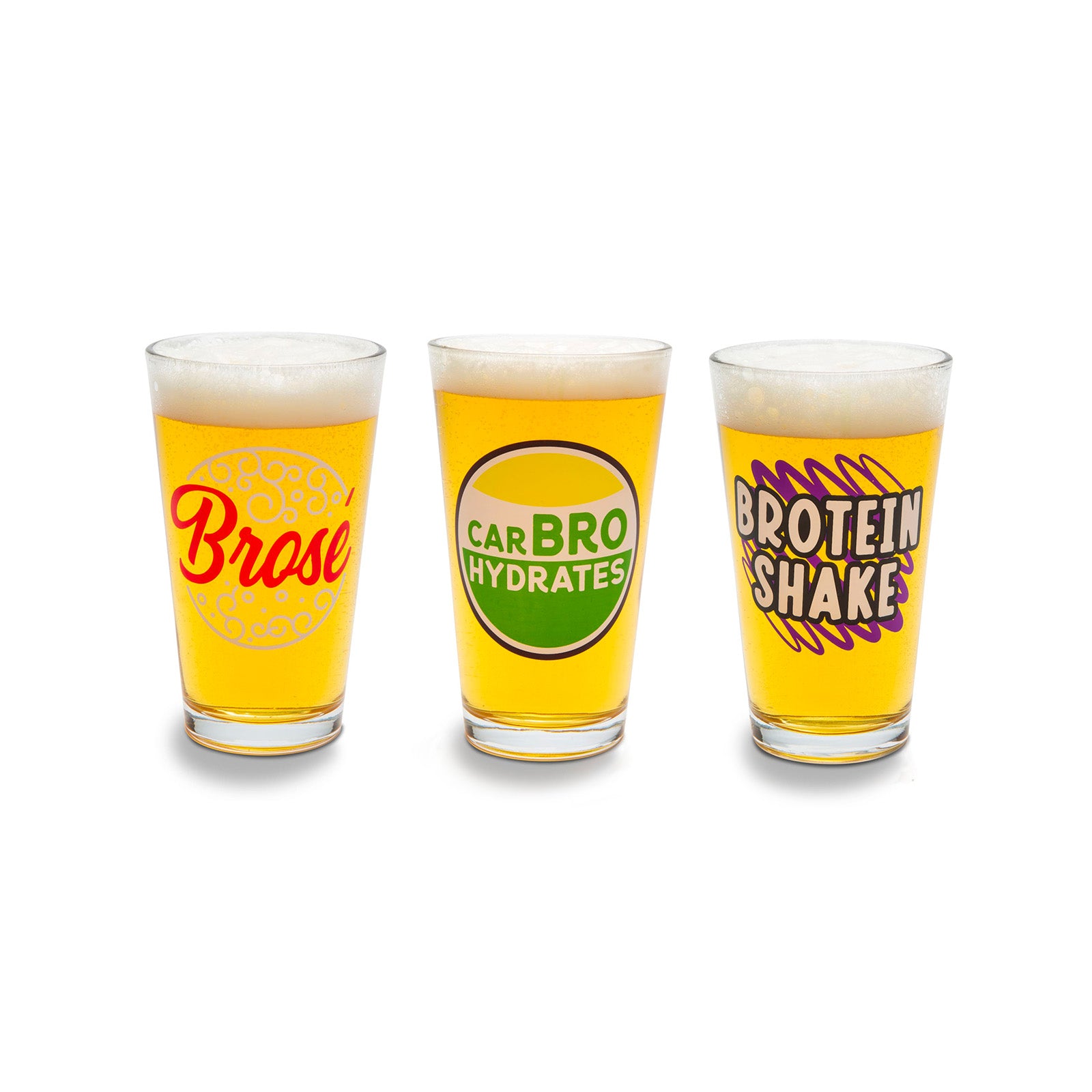 Beer Bro's Beer Glass set of 3