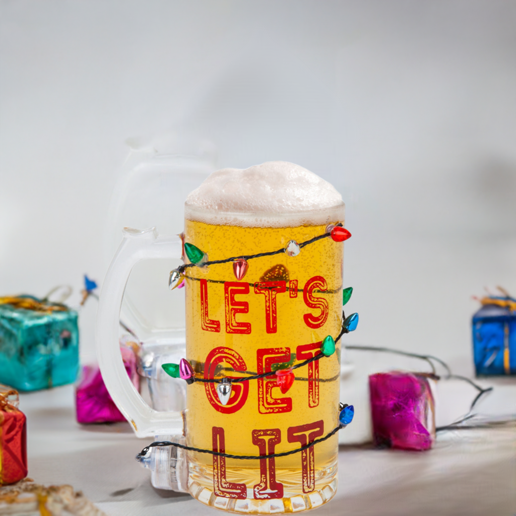 The Get Lit LED Holiday Beer Glass