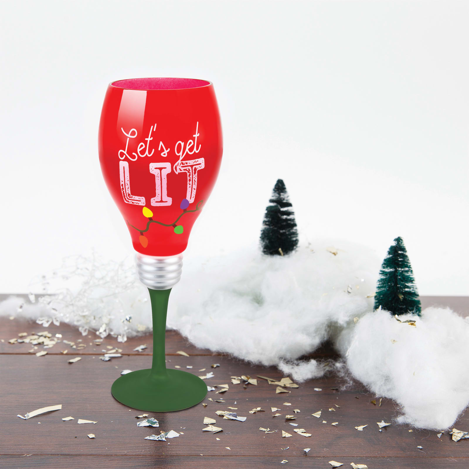 The Get Lit Holiday Wine Glass