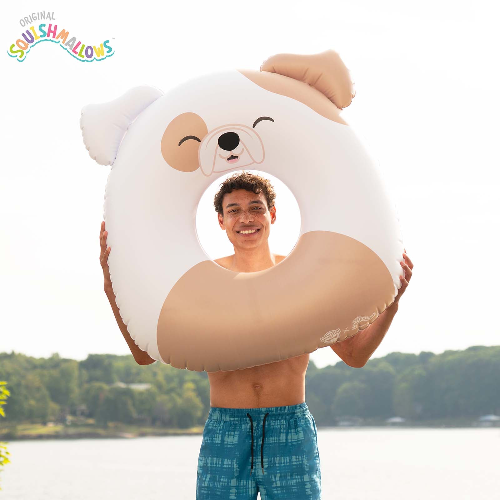 Squishmallows Brock the BullDog 36 in ring pool float