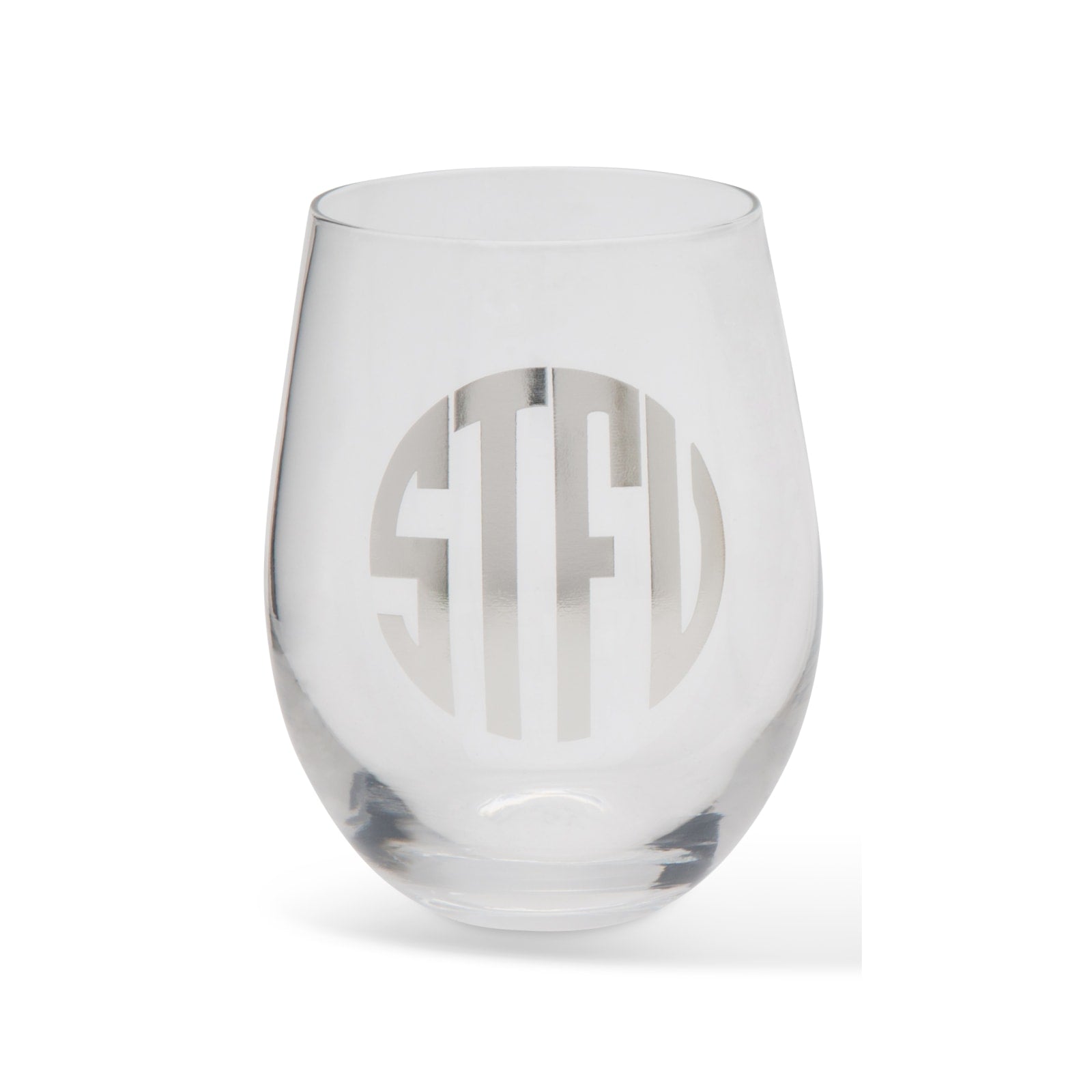 "What the....." Monogrammed Wine Glasses