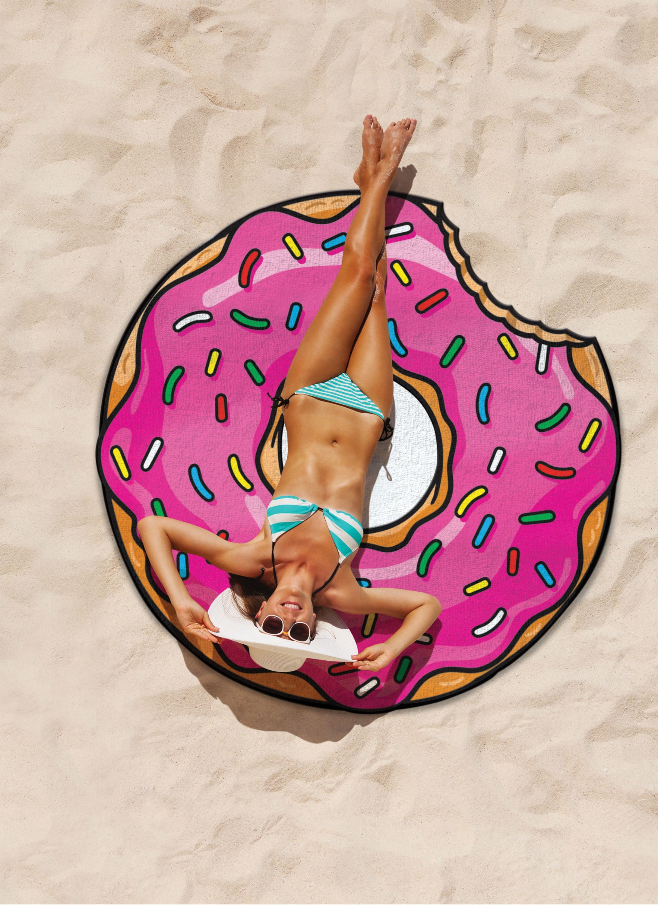 Giant Frosted Donut Beach Blanket