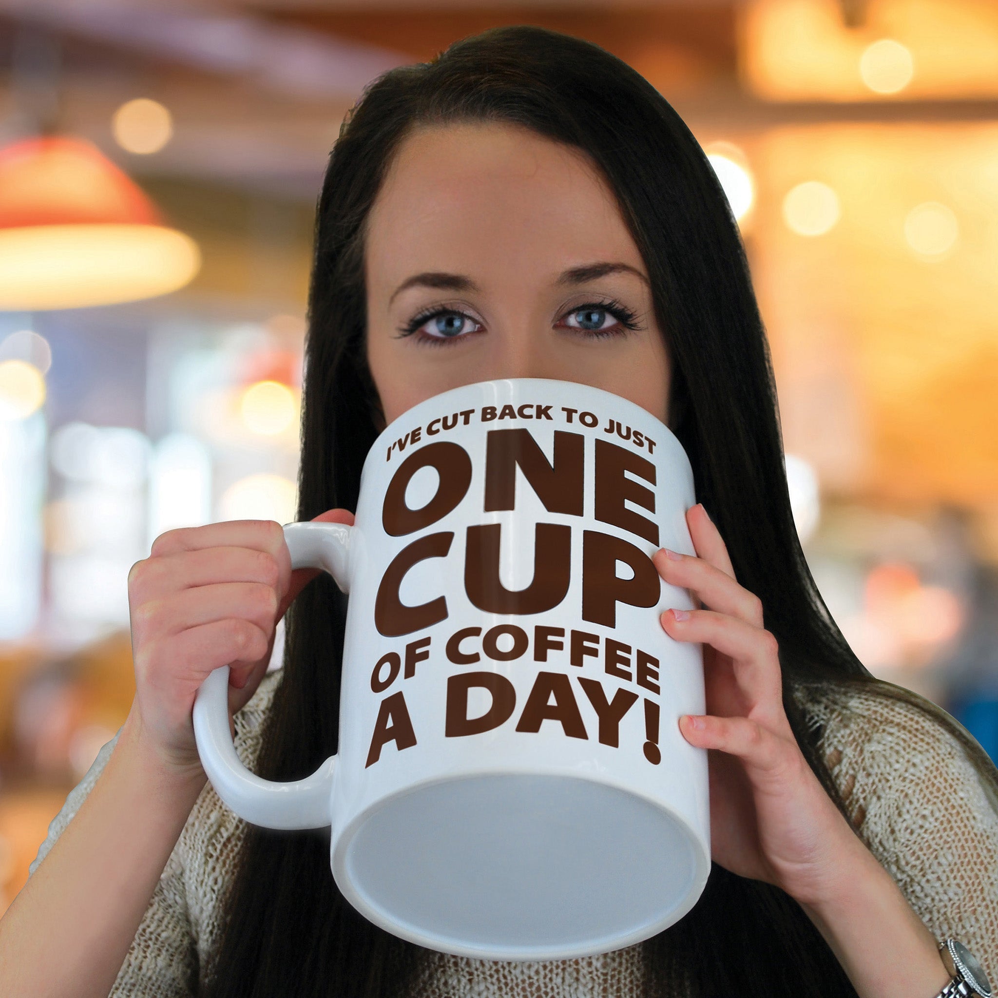 One Cup a Day Giant Ceramic Mug & Coffee, 64 Oz.