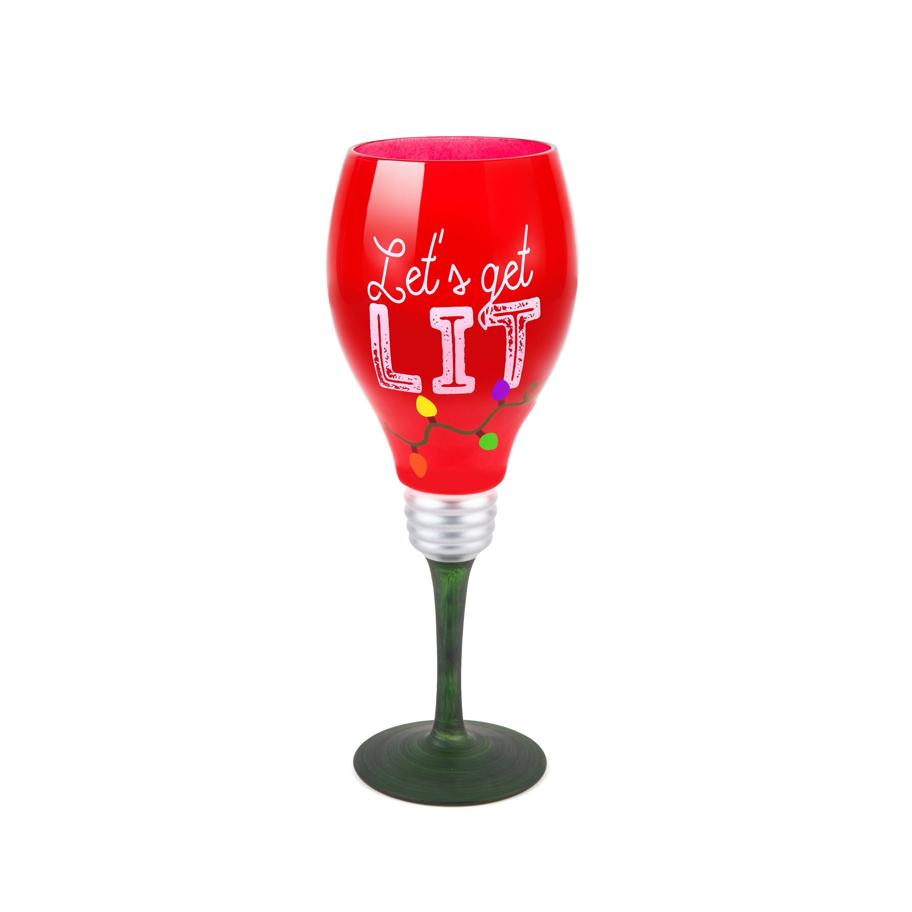 The Get Lit Holiday Wine Glass